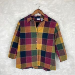 Colorful Vintage Men’s Short Sleeve Button Down